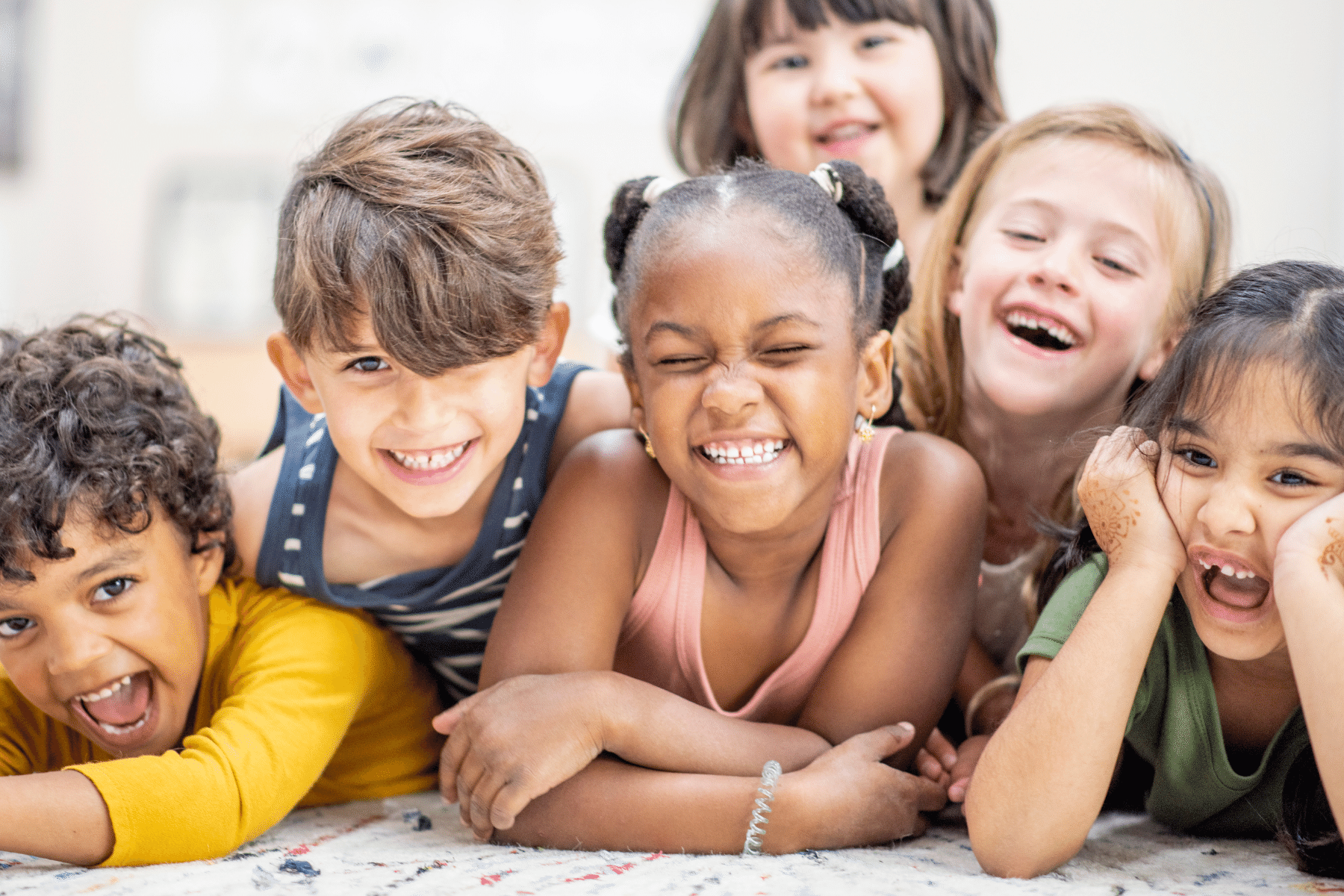 Young children laughing